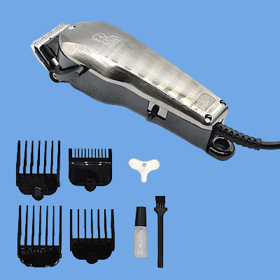 Masina de tuns animale PETU, model DC-13, design ergonomic, 4 distantiere, 10W, gri