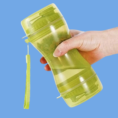 Sticla PETU 3 in 1 pentru animale, Mancare si Apa, Plastic